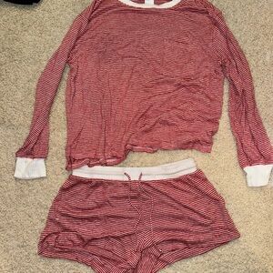 Stars Above Red and White Striped Pajama Set